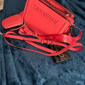 ** SOLD** NWOT Steve Madden Coral Crossbody Bag w/ 2 Straps and Seperate Wallet